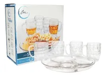 Comprar Set De 4 Chops Cerveza Crisa Vidrio 570ml +  Plato De Picada