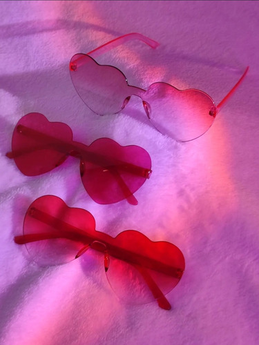 Lentes En Forma De Corazón Rosado Aesthetic Indie Kid