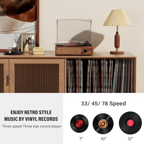 Tocadiscos Vintage Para Vinilos Con Altavoces, Tocadiscos De