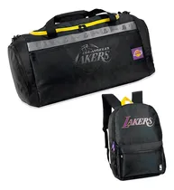 Comprar Combo Bolso Mochila Nba Lakers Black Gym Urbano Crossfit Color Negro Los Ángeles Lakers