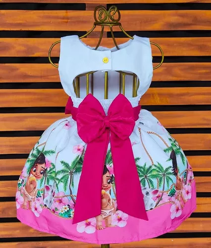 Vestido infantil festa da Princesa Moana baby