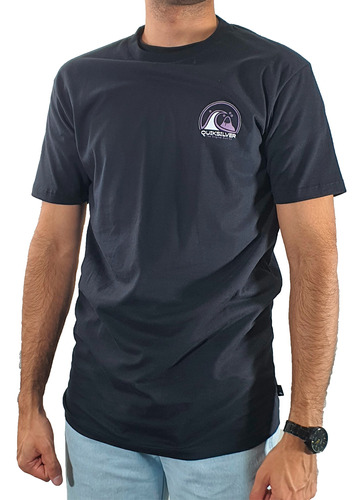 Quiksilver Remera Lifestyle Hombre Clean Circle Negro Blw