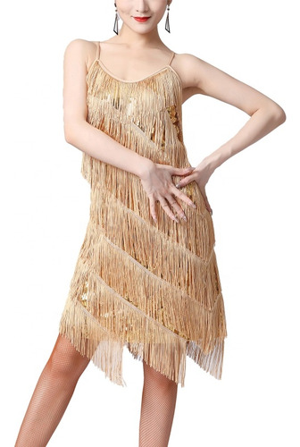 Vestido Deportivo Samba Tango Con Flecos Y Lentejuelas Para