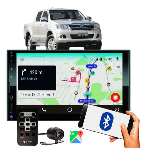 Central Multimídia Android Gps Wifi Toyota Hilux 2011 Câmera