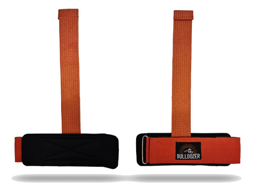 Strap Profissional Com Munhequeira Musculação Cross Academia Cor Laranja
