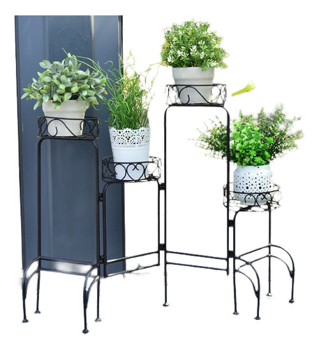 4 En 1 Heavy Duty Metal Flower Pot Rack Plant Soporte De Exh