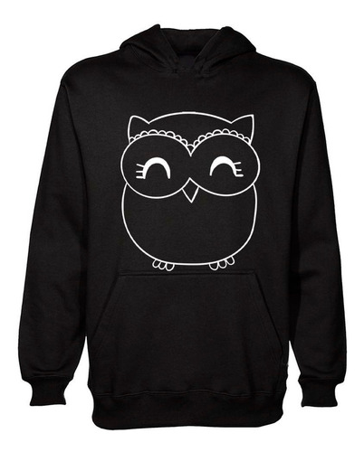 Buzo Canguro Buho Ojos Cerrados M1 Hoodie