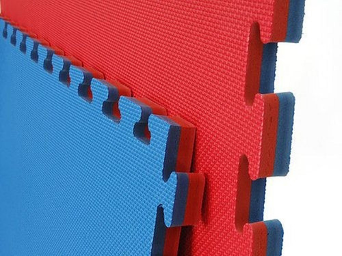 Kit 2 Tatame Tapete Eva 1x1 20mm 100x100x2cm Azul E Vermelho