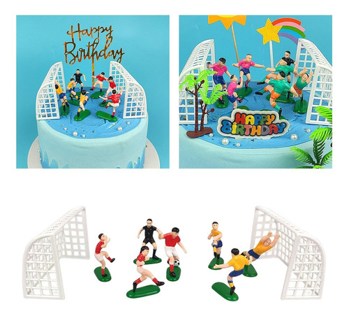 . . 2 Cake Toppers Accesorios Jugadores Ducha Hornear