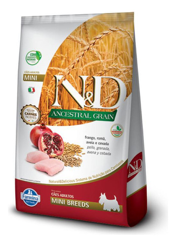 Ração N&d Ancestral Frango Cães Adultos Raça Pequena 10,1kg