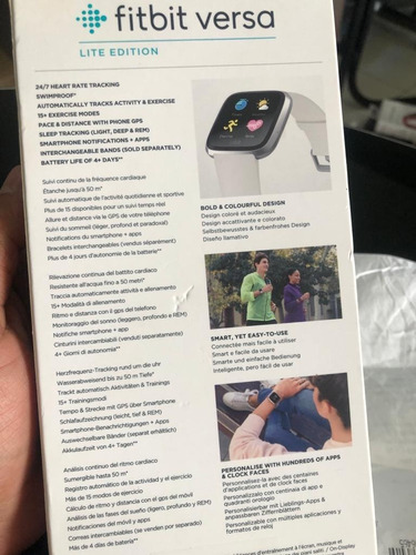 Fitbit Versa Reloj Inteligente Lite Edition, Blanco