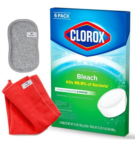 Paquete De 6 Tabletas Clorox Para Inodoro Con Pastillas Limp