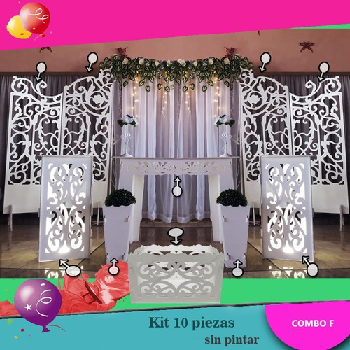 Imagen 7 de 10 de Mesas Candy Bar Desarmables 9mm Mdf Kit X 2 Unidades