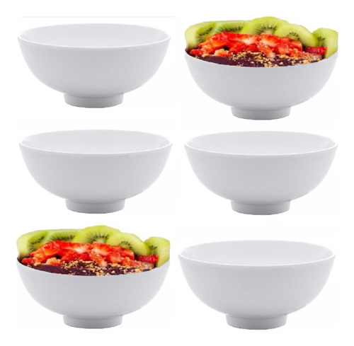 12 Bowl Tigela Cumbuca Oriental Em Melamina 400ml Poke Açaí