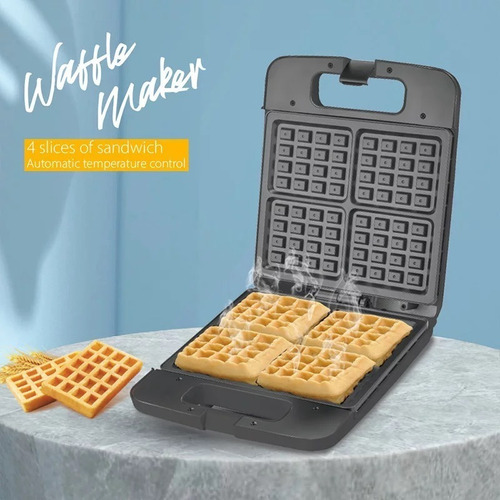 Imagen 7 de 9 de Maquina Para Wafles-wafflera Haeger 1400w 4 Wafles