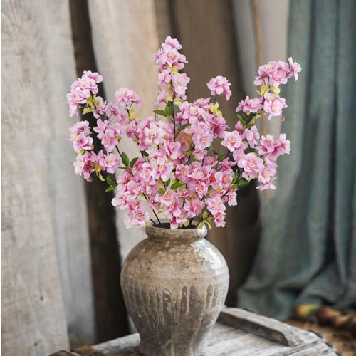 3 Ramas De Flores De Cerezo Para Jarrón Con Tallos Largos Fl