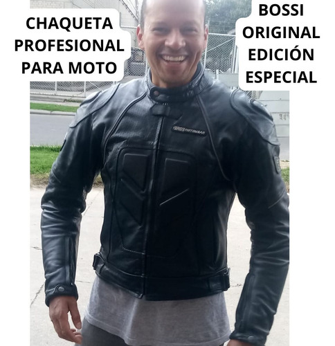 Chaqueta Para Moto Marca Bosi 100% En Cuero Edición Especial