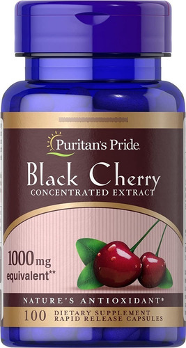 Vitamina Black Cherry 1000mg C/ 100 Caps Puritans Pride Eua