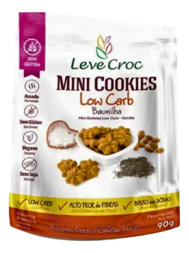 Mini Cookies - Baunilha Leve Croc 90g - Sem Glutén