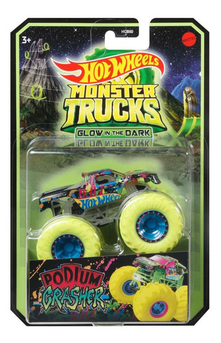 Hot Wheels Monster Trucks Fosforescentes Podium Crasher 