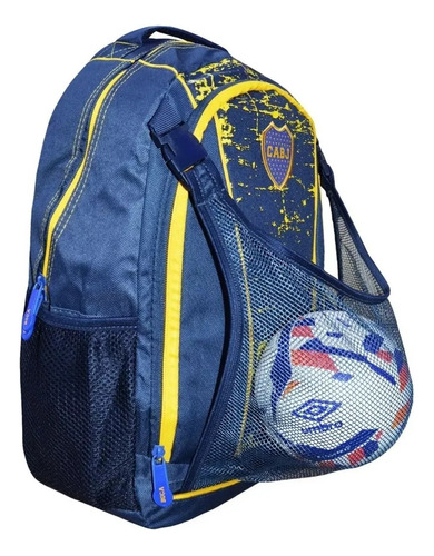 Mochila Boca Juniors Con Portapelota Oficial Bj72 Lelab