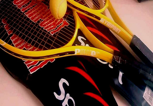  2 Raquete De Tenis Esporte Adulto Em Aluminio Capa E 1 Bola