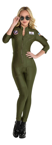 Party City Top Gun: Disfraz De Vuelo De Maverick Para Mujer,