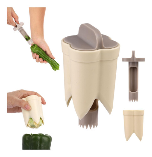 2pcs Pepper Deseeder, 2 En 1 Corer De Frutas Y Pimienta, De
