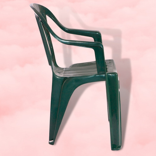 Imagen 3 de 10 de Silla Pvc Reforzada Con Apoya Brazos Hasta 120kgs Verde Off