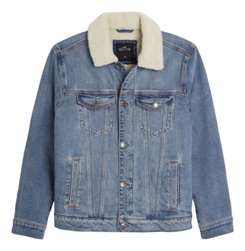 Campera De Jean Con Corderito Hollister By Abercrombie