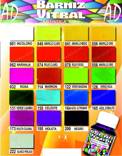 Barniz Vitral Ad X 20un Pintura Color Transparente P Vidrio