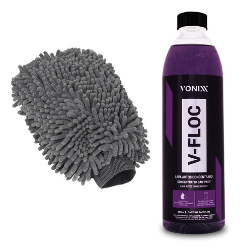 Kit Shampoo Automotivo V-floc Vonixx + Luva Microfibra