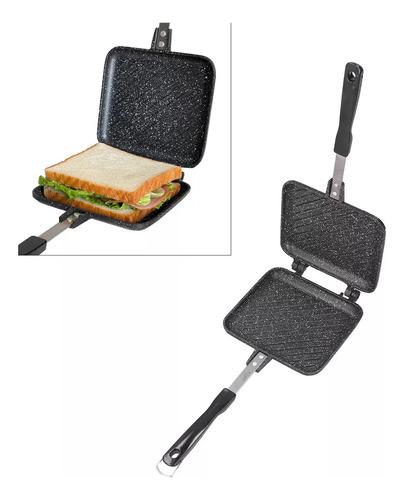 Sartén For Pan Sandwich De Doble Cara Antiadherente