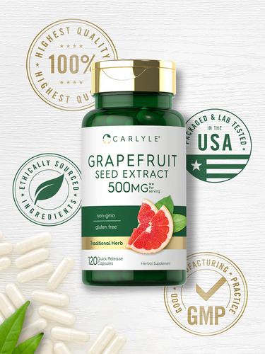 Suplemento De Extrato De Semente De Toranja Carlyle 500 Mg 1