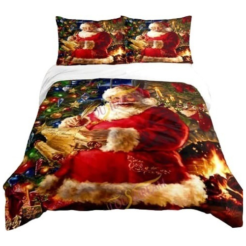 Cubrecama Cobertor Navidad Quilt Verano 1.5 Plazas Me-1