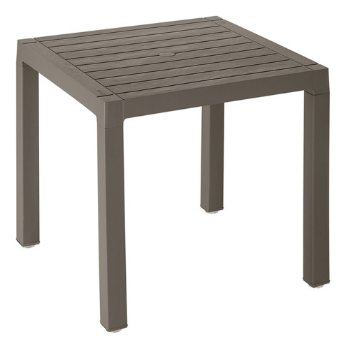 Mesa De Plastico 75x75 Cm Desmontable Cuadrada Baru Color Bordó