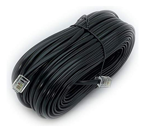 Cable De Extensión Telefónica De 100 Pies - Negro