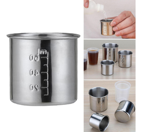 Vaso Graduado For Medicinas, Vaso De Acero Inoxidable 60 Ml