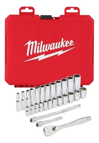 Milwaukee 4932464943 Juego De Dados De Trinquete De 1/4 Mét
