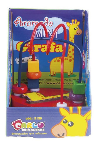 Imagem 2 de 6 de Brinquedo Pedagógico Educativo Aramado Mini Girafa Carlu
