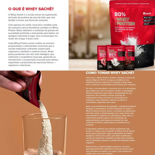 Sache Dose Whey Protein Concentrado 30gr Growth Supplements