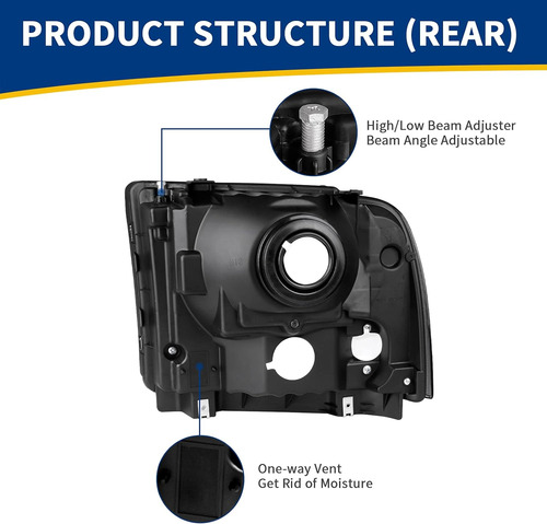 Conjunto De Faros Delanteros Compatible Con Ford F250 F350 F