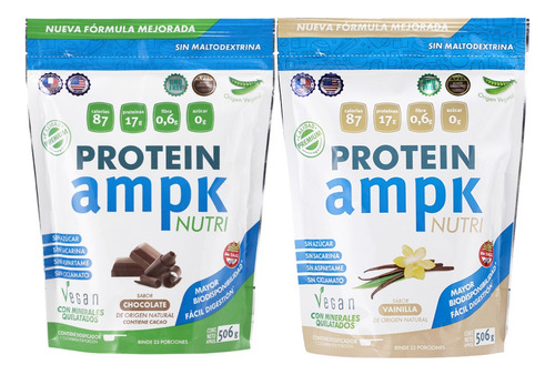 Combo Ampk Protein Vegana Vainilla & Chocolate X 506 Grs