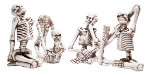 4 Piezas Novedad Pequeñas Figuras De Esqueleto De Yoga