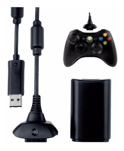 Imagen 2 de 2 de Kit Carga Y Juega Xbox 360 4800 Mah Cable Y Baterías