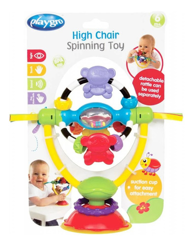 Playgro Sonajero Extraíble Con Ventosa High Chair Spinning 