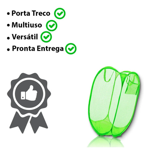 Cesto Organizador Verde Multiuso Guarda Brinquedo Roupa Suja