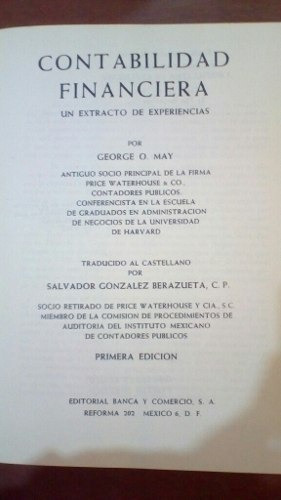 Libro Antiguo 1965 Contabilidad Financiera George O. May