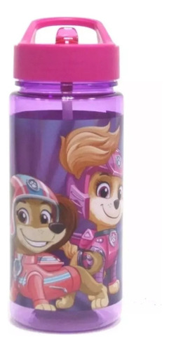 Botella Niñas Con Bombilla Paw Patrol 500ml Skye Y Liberty Color Rosa Chicle