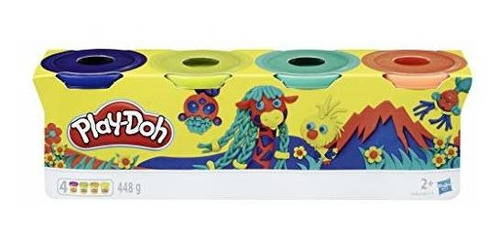 Play-doh 4 Paquetes De Colores Salvajes No Tóxicos Para Niño